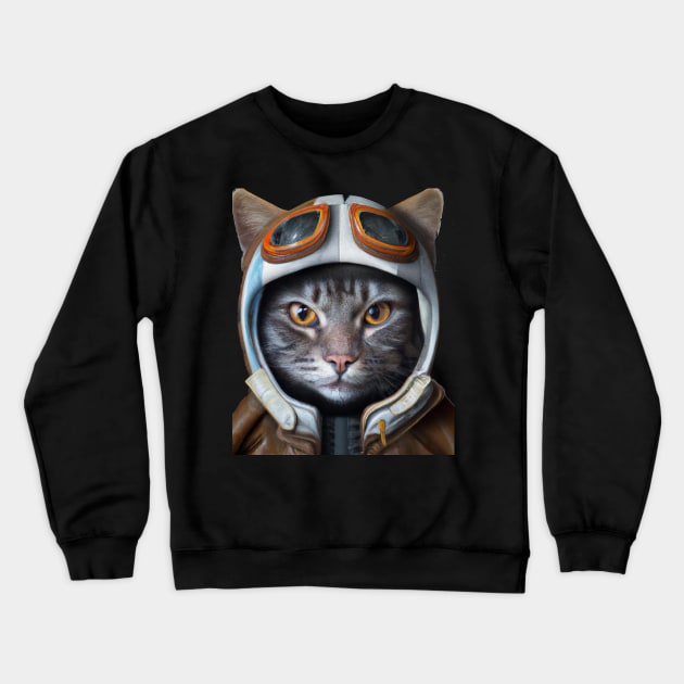 My cat is like a warrior, he is not afraid of anything. I love my cat. Crewneck Sweatshirt by MariooshArt